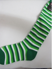 Light Green White Striped Knee High Socks