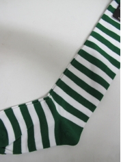 Green White Striped Knee High Socks