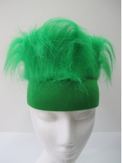 Green Sweatband with Hair