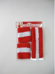 Red White Sweatband Set