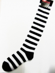 Black/White Striped Knee-high Socks