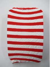 Red White Striped Thigh High Stocking