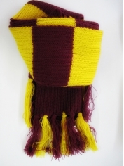 Maroon Gold Striped Scarf - Harry costume accessory