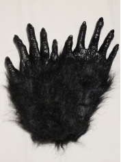 Black Furry Gloves - Halloween Costume Accessories