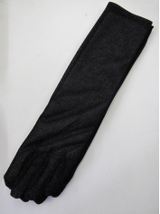 Long Black Glitter Gloves
