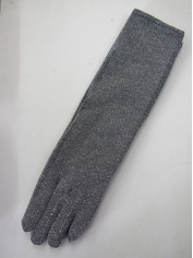 Long Silver Glitter Gloves