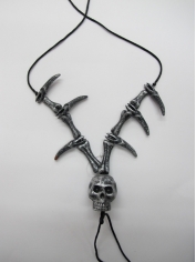 Silver Skull Teeth Necklace - Plastic Toys