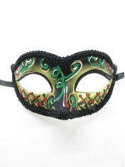 Red Green with Glitter - Masquerade Masks