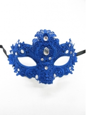 Blue Lace Eye Mask - Masquerade Masks 